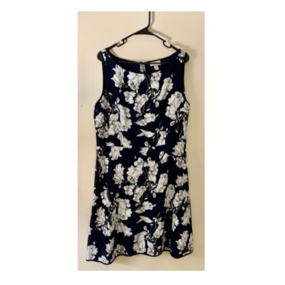 Navy & White Floral Dress